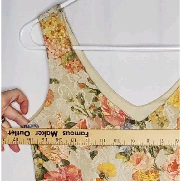 Forever 21 Vtg Babydoll Empire Top Small Lace Floral Cream Tie Romantic Coquette - Picture 5 of 7